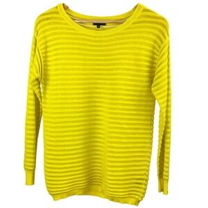 Yellow‎ Sheer Striped Lightweight Sweater Vince Camuto Sheer Women's Size XS